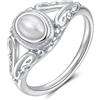 Joo&Rind Anelli Donna Oro Anello Perla Vintage en Acciaio Inossidabile Ipoallergenico Impermeabile Gioielli Regalo per Donne
