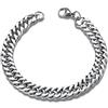KnSam Bracciale in acciaio inox, 8 mm x 16 cm