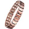 Jecanori Bracciale in rame da uomo in rame puro al 99,99%, 2 Row Bracciale magnetico da uomo