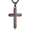 CUPENDA Collana con ciondolo a forma di croce, in argento Sterling 925, turchese, conchiglia di abalone, crocifisso, protezione religiosa, gioiello per uomo e donna