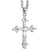 Rizilia Faith Croce Pietra Portafortuna CZ 18K Oro Bianco Placcato Collana | Multicolore Pietra Preziosa, Ciondolo Color Argento, Zircone Rotondo, Catena 45cm+5cm, Ipoallergenico Confezione Regalo