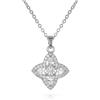 namana Collana Donna Quadrifoglio Argento con Cristalli 15 mm