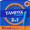Tampax Compak Super Plus - Tamponi con applicatore, 18 unità, protezione e comfort durante il tuo periodo