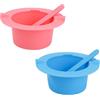 FIDWALL 2Pcs kit fodere riscaldanti in silicone per scaldacera, ciotola antiaderente di ricambio. Riutilizza con 2 spatole per rimozione peli (Blu&rosa)