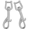 Kisangel 2 Pezzi Moschettone Subacqueo Singolo in Acciaio Inox | Design Rotante a Molla, per Attrezzatura Subacquea, Colore Argento