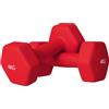 DecHome - Set 2 Manubri Esagonali da 2x4 kg in Metallo e Plastica con Impugnatura Antiscivolo 19x9x9 cm colore Rosso - RDA776F