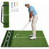 Euker Tappetino da golf da 150 x 120 cm, extra spesso, a 2 zone, con aiuto di allineamento e volano, simulatore per esercizi di guida e chipping, regalo per uomini e papà