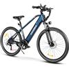 SAMEBIKE 27.5 Ebike per Pendolari con 540Wh batteria e display LCD E-Mountain Bike Autonomia di 90km 250W motore 50N·m coppia cambio a 7 marce Bicicletta Elettrica a doppia sospensione(Blu)
