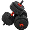 DecHome - Set 2 Manubri Convertibili in Bilanciere 25kg Totali con 12 Dischi Pesi Acciaio e Plastica Allenamento a Casa - 143A