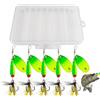 Generic Spinner Baits Per La Pesca Spinnerbaits Jigs Kit Set Pesca Scatola Porta | Esche, Acqua E Salata Bass Spinner Baits Jig Artificiali Scatola Portapesca In Metallo Confezione Da 5