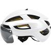 POENVFPO Casco Bici MIPS con Luce LED Regolabile | Occhiali Integrati per Protezione da e Polvere, Guscio in EPS e PC Adatto Fino a 65 Cm, per Bici da Montagna e da Strada