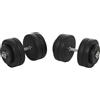 DecHome - Set Manubri Palestra 50kg Kit Pesi Bodybuilding Regolabile con 12 Dischi Gommati Nero - 127B1