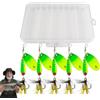 Generico Kit Di Esche Da Pesca Spinnerbaits Jigs Kit Set Pesca Scatola Porta | Metallo Acqua E Salata Bass Spinner Baits Jig Artificiali Scatola Portapesca In Metallo Confezione Da 5