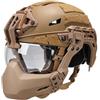 LXGXFNB Casco Tattico Paintball Maschera Visiera Mentoniera Pieghevole | Sospensione Regolabile Interno Imbottito Guscio Ventilato Supporto Frontale Zone a Strappo for Cosplay Giochi Campo