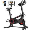 SPORTNOW Cyclette da Casa con APP Smart | Sella regolabile, display LCD, supporto per dispositivo e borraccia, ruote, portata 120 kg