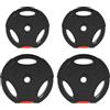 DecHome - Kit Pesi con 2 Dischi da 10 kg e 2 Dischi da 5 kg in Polipropilene e Sabbia ø34x6 cm e ø27x4.5 cm colore Nero - 2BKJ594