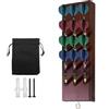 WIYETY Supporto per freccette da parete in legno: supporto per freccette con chiodi in metallo e tasca per freccette, supporto per 12 freccette, accessori per freccette, pratica conservazione per