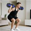 DecHome - Set Pesi Palestra 6 in 1 in Plastica e Sabbia Utilizzabile come Kettlebell Manubri Bilanciere Supporto colore Blu