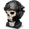 Generic Set Casco Airsoft Tattico con Cuffie su Rail e Maschera Teschio | Torcia Tattica, Calotta ABS Regolabile, Guide Laterali Modulari for Cosplay, Allenamento ed Esposizione