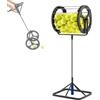 Acivirdde Raccoglitore Automatico di Palline da Tennis 2 in 1 con Maniglia, Contiene 80 Palline, cestello con Ruote e Altezza Regolabile per Una Facile Raccolta e conservazione.