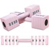 DecHome - Set 2 Manubri Pesi Quadrati e Antiscivolo da 5 kg con Piastre Rimovibili, in Acciaio e ABS, 32x9x9 cm colore Rosa - R490PK