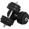 DecHome - Set di 2 Manubri Pesi da 30kg Totali con 16 Dischi in Acciaio e Plastica per Allenamento a Casa - 139A