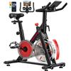 SPORTNOW Cyclette da Casa con App Smart | Resistenza Magnetica 0-100%, Sella Regolabile, Display LCD, Supporto per Dispositivo e Borraccia, Ruote, Portata 264,6 lb