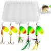 Nilisewen Kit Di Esche Da Pesca Set di Accessori da Pesca, Scatola Portaesche | Esche, Acqua E Salata Bass Spinner Baits Jig Artificiali Scatola Portapesca In Metallo Confezione Da