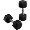 DecHome - Set 2 Manubri Esagonali da 10kg in Metallo e Gomma per Workout in Palestra, Casa e Ufficio colore Nero - A249V01AO12
