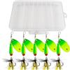 Generico Spinner Baits Per La Pesca Set di Accessori da Pesca, Scatola Portaesche | Metallo Acqua E Salata Bass Spinner Baits Jig Artificiali Scatola Portapesca In Metallo Confezio