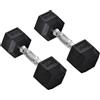 DecHome - Set 2 Manubri da 4 kg Esagonali con Presa Antiscivolo e Rivestimento in Gomma colore Nero - 01EF351