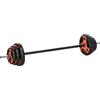 DecHome - Set Bilanciere e Dischi da 20kg totali con Impugnatura in PU Antiscivolo ø17x140 cm Nero e Rosso - A89DHBK