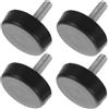 VICASKY 4 Pezzi Piedini Regolabili M10 per Attrezzi Fitness, Set | Base 45mm in Acciaio, Gomma e Nylon, Altezza 15mm, per Pavimenti Duri e Garage