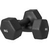 DecHome - Set 2 Manubri Esagonali da 2x8 kg in Metallo e Plastica con Impugnatura Antiscivolo 24x11x11 cm colore Nero - BKA780F