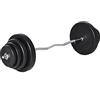 DecHome - Set Bilanciere da 70 kg con 8 Dischi Pesi e Barra Curva in Acciaio Allenamento a Casa e Palestra - 138eA91