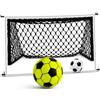Nuiorfty Set di palloni da calcio per interni con porta in tessuto 3D, pallone da calcio silenzioso in schiuma morbida per giochi al coperto per bambini, 8, 27 pollici