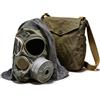 CZMYCBG Kit Completo Maschera Antigas Tattica con Due Lenti Trasparenti | Cappuccio in Tessuto Mimetico, Cinghia Regolabile per la Testa, Borsa in Tela e Tutti Gli Accessori, Cosplay, MilSim