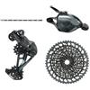 Generico Gruppo MTB, Compatibile con SRAM, GX SX NX 1x12S | Leva cambio, deragliatore posteriore a gabbia lunga, cassetta e catena, 4 PCS