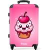NoBoringSuitcases.com NoBoringSuitcases© Valigia Media Bambini Trolley Medio Da Viaggio Rigido | 67x43x25 cm - Leggero 4 Ruote Valigie Per Bimbo Bambino Ragazzi M Cupcake - Kawaii - Faccia