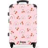 NoBoringSuitcases.com NoBoringSuitcases© Valigia Media Bambini Trolley Medio Da Viaggio Rigido | 67x43x25 cm - Leggero 4 Ruote Valigie Per Bimbo Bambino Ragazzi M Arcobaleni - Ciliegie - Motivo