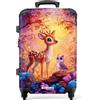 NoBoringSuitcases.com NoBoringSuitcases© Valigia Media Bambini Trolley Medio Da Viaggio Rigido | 67x43x25 cm - Leggero 4 Ruote Valigie Per Bimbo Bambino Ragazzi M Cerbiatto - Gufo - Bosco fiabesco rosa
