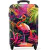 NoBoringSuitcases.com NoBoringSuitcases© Valigia Cabina Bambino Bagaglio A Mano Trolley | 55x35x20 cm - Bambini Da Viaggio Rigido Leggero Aereo 4 Ruote Luggage Fenicottero - Giungla - Colorato