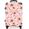 NoBoringSuitcases.com NoBoringSuitcases© Valigia Medio Bambini Trolley Media Rigida Da Viaggio | 67x43x25 cm - Ruote Valigie Bagaglio Trolly Leggera Valigetta M Bagagli Coccinelle - Libellule - Sfondo rosa