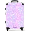 NoBoringSuitcases.com NoBoringSuitcases© Valigia Media Bambini Rigida Trolley Medio Viaggio Aereo | 67x43x25 cm - 4 Ruote Valigie Leggere Bimbo Valigetta Trolly Dimensioni M Cuori - Pastello - Romantico
