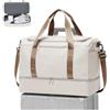 WEPLAN Grande Borsone da Viaggio Donna Borsa da Weekend Bagaglio a Mano | Borsa da Viaggio con Scomparto Scarpe Borsone Palestra Borsa da Cabina Donna Borsa Parto Ospedale Mamma,A01-Beige Marrone
