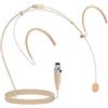 Pyle Pro Doppio Over-Ear Headset - Microfono a condensatore omnidirezionale a mani libere con mini XLR a 4 pin, cavo da 1,2 m e paravento - Professionale e beige per studio o lavoro vocale