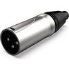 Audibax Evolution Maschio - Connettore XLR a 3 pin - Connettore a saldare - Speciale per connessione audio - Connettore di tipo maschio - Lega di zinco per alta conduttività e rumore ultra basso