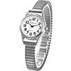 JewelryWe Orologio da polso da donna, con cinturino elastico, facile da leggere, quadrante digitale, grande, comodo cinturino elastico, orologio da donna, superficie bianca