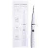 Generic Kit Pulizia Denti Elettrico - Rimuovi Macchie Superficiali con Luce LED - Strumento Cosmetico per Igiene Orale Domestica con Vibrazione ad Alta Frequenza, Ricaricabile Type-C (Bianco)