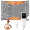 Aischens Cintura riscaldante, fascia 125x30cm, vita pancia gamba | 9 liv. temp. & 4 timer, termoforo elettrico schiena addome spalle collo, ultra morbido peluche, lavabile in lavatrice